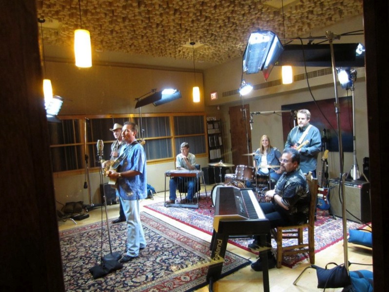 Rick Cavender Band working on a commercial.